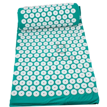 Масажний голковий килимок + валик Бірюзовий Акупунктурний для спини та ніг лікувально-профілактичний