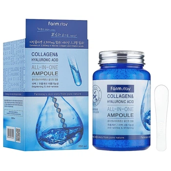 Многофункциональная ампульная сыворотка для лица FarmStay Collagen & Hyaluronic Acid All-in-one Ampoule 250 мл (8809469770002)