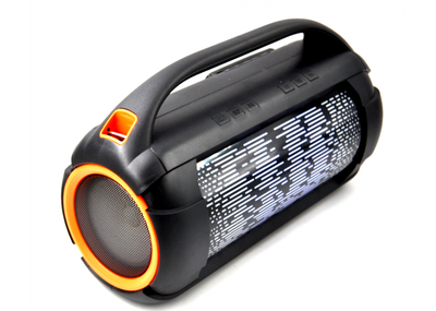 Портативная колонка Bluetooth Portable Speaker A612 в виде бумбокса со светомузыкой с ручкой черная