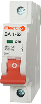 Автоматичний вимикач ElectrO ВА 1-63 1р 10А C (60VA63C1010)