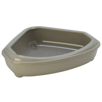 Туалет для кішок кутовий з бортиком Moderna сирій 55х45х14 см (C146330)