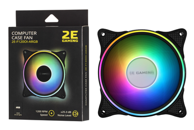 Корпусной вентилятор 2E GAMING (F120OI-ARGB) 120мм,3+3pin5VAura,черн.лопасти,рамка, outer-inner LED (2E-F120OI-ARGB)
