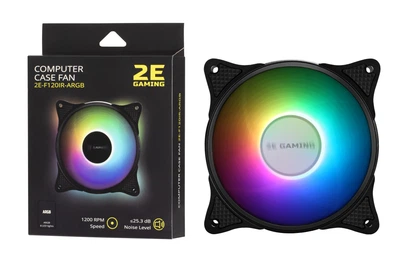 Вентилятор корпусний 120 Х 120 Х 25мм 2E Gaming Air Cool F120OI-ARGB (3pin/ +5V 3pin (AURA) LED)