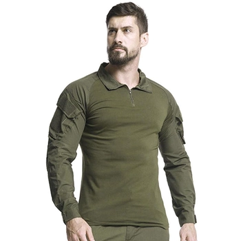 Рубашка тактическая Lesko A655 Green 2XL (38р.) кофта с длинным рукавом армейская (K/OPT2_4256-12576)