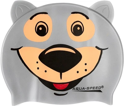 Шапка для плавания Aquaspeed ZOO BEAR 5761 Серый медведь (5908217657619)