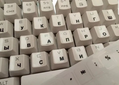Прозорі наклейки Shengmey на клавіатуру. Російські літери для клавіатури