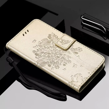 Чехол книжка Xiaomi Redmi Note 13 (чехол кот и дерево) Gold (35776-2A)