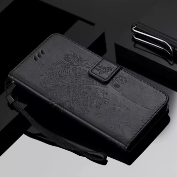 Чохол книжка Motorola E40 (чохол кіт та дерево) Black (30370-2B)
