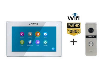 Видеодомофон с записью фото\видео по движению Jarvis JS-7TSW FullHD Touch Screen + WiFi + JS-02S FullHD (комплект)