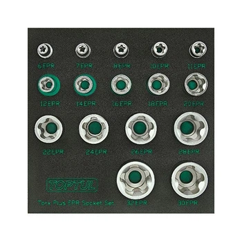 Набір головок Torx Plus Toptul 16од 1/4 3/8 1/2 в ложементі EPR (623686)
