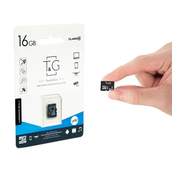 Карта памяти для фотоаппарата micro SD(HC) на 16gb "T&G" (UHS-3), Class 10 (1008931-Black)