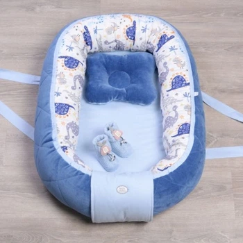 Кокон-гнездышко для новорожденных Baby Veres Velour Dino 80х52 см 450.27