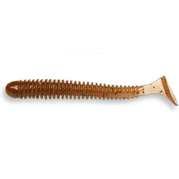 Виброхвост Crazy Fish Vibro Worm 2" 5см коричнево-кофейный жареная рыба 8шт (3-5-8-3)