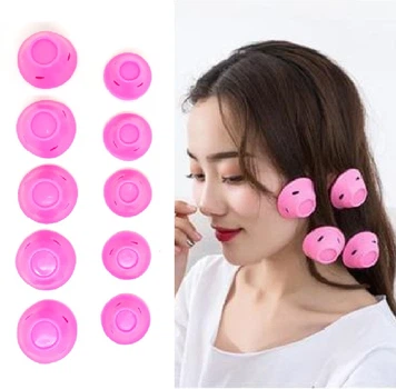 Бигуди Magic Curler "Грибочки" силиконовые, набор 10 шт., розовые