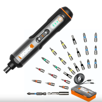 Аккумуляторная Отвертка Worx WX240 с насадками в кейсе
