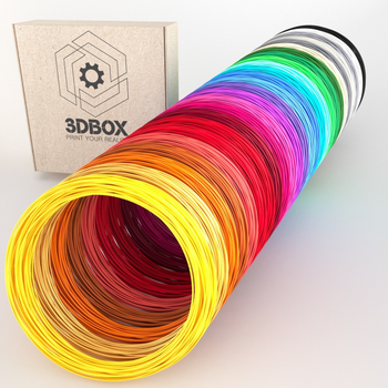 Набір PLA пластику 3D-Box XХXL-10 для 3D-ручки: 25 квітів по 10 метрів (1,75 мм*250м)