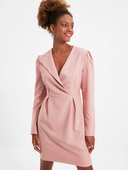 Сукня міді осіння жіноча Trendyol TWOAW22EL0305 34 Powder Pink (8683044088443)