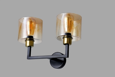 Настенный светильник 8317-2A Lumexx Lightning Luin Vintage, E27, 60Вт, 30x20x26 см черный, коричневый