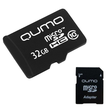 Карта памяти QUMO 32 Gb Class 10 UHS-1 с SD адаптером