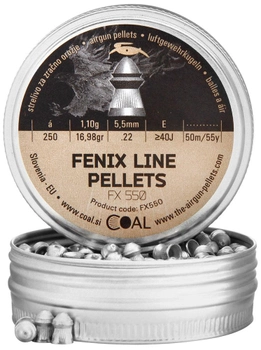 Пули пневматические Coal Fenix 5.5 калибр 250 шт (39840025)