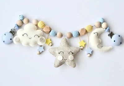 Игрушка-растяжка на коляску Babymall Star подвеска для младенцев Beige