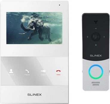 Комплект видеодомофона Slinex BASE+ Kit White-Silver