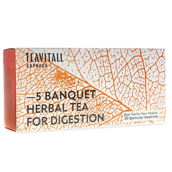 Чайний напій GreenWay TeaVitall Express Banquet 5, для покращення травлення, 30 фільтр-пакетів (01594)