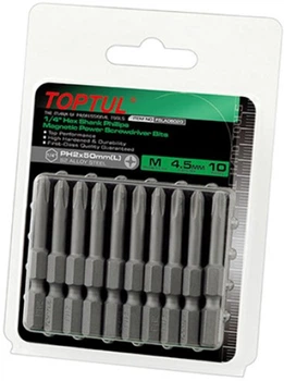 Набор бит Toptul PH2 1/4" 50 мм магнитные 10 предметов (FSLA0802G)