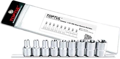 Набор головок Toptul Torx 1/2" E10-E24 9 предметов (GAAG0901)