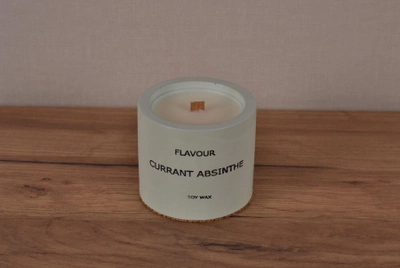 Ароматическая соевая свеча в гипсовом кашпо мятная CURRANT ABSINTHE 130г