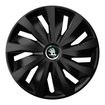 Автомобильные колпаки 4 Racing Grip Pro Black R16 4 шт. (с логотипом Skoda)