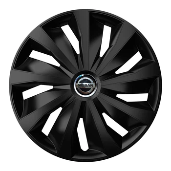 Автомобильные колпаки 4 Racing Grip Pro Black R14 с логотипом Nissan (4 шт.)
