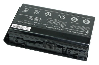 Аккумуляторная батарея для ноутбука DNS W370BAT-8 Clevo W370 14.8V Black 5200mAh Orig High Copy