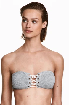 Купальний ліф H&M 34 сірий меланж 911492595