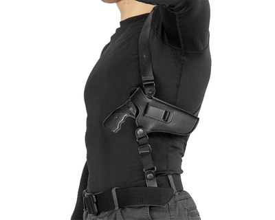 Кобура подплечная поясная внутрибрючная кожаная для револьвера A-Line 3КУ3 Альфа420 Черный