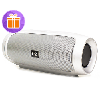 ◯Колонка LZ Charge 4 Silver беспроводная стерео 10 Вт музыкальная акустика в дорогу для подростков павер банк