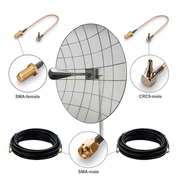 Комплект усиления сигнала 3G/4G LTE MIMO Kroks KNA30-1700/2700 30dBi + 2 кабеля по 10 метров + переходники CRC9