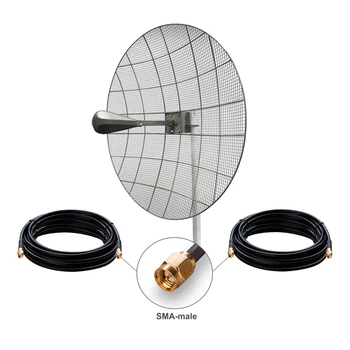 Комплект усиления сигнала 3G/4G LTE MIMO Kroks KNA30-1700/2700 30dBi + 2 кабеля по 15 метров + переходники SMA