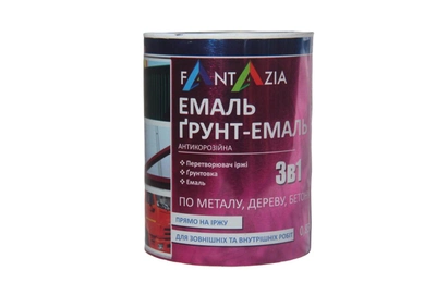 Грунт-эмаль антикоррозионная 3 в 1 Fantazia темно-серая 0,8 кг