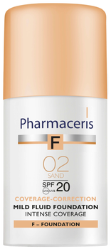 Ніжний тональний флюїд Pharmaceris F SPF20 для інтенсивного маскування Пісок 30 мл (5900717153110)