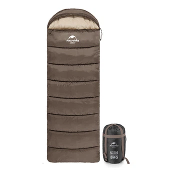 Спальный мешок с капюшоном Naturehike U350 NH20MSD07, (1°C), левый, коричневый