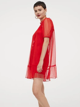 Платье H&M S Красный 0928352_кр.сетка_15