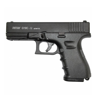 Пистолет стартовый Retay G 19C Glock 19 14-зарядный сигнально-шумовой под холостой патрон черный (X614209B19)