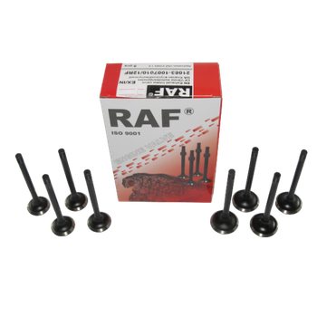 Клапан RAF ВАЗ 2108, 2109, 21099, 2110, 8 клап двиг 1.5л., ГАЗ двиг ЗМЗ-406, комплект впуск-випуск 8 штук (49092)