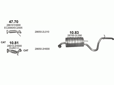 Труба коллекторная Хюндай И30 (Hyundai I30) / Киа Сид (KIA Ceed) 1.4i 1.6i 16V 5D 06-09 (10.81) Polmostrow