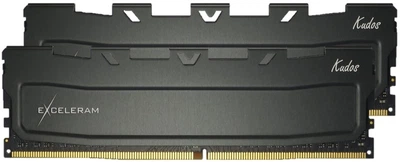 Оперативна пам’ять Exceleram DDR4-3200 16384MB PC4-25600 (Kit of 2x8192) Black Kudos (EKBLACK4163216AD)
