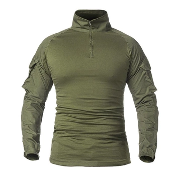 Рубашка тактическая Lesko A655 Green XL (36р.) кофта с длинным рукавом военная (K/OPT2_4256-12575)