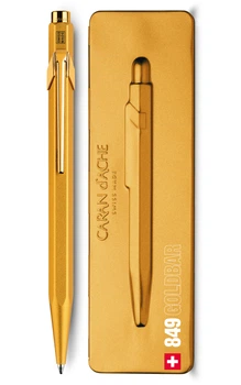 Ручка Caran d'Ache 849 Goldbar Золотиста + box (7630002316828)