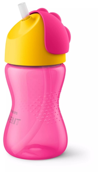 Чашка з трубочкою Philips AVENT 300 мл 12 міс Рожева (bc-345509)