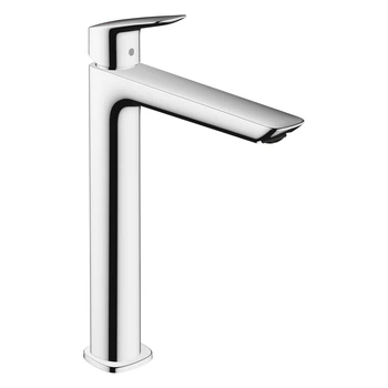 Cмеситель для раковины с высоким изливом HANSGROHE LOGIS хром латунь с донным клапаном 71257000